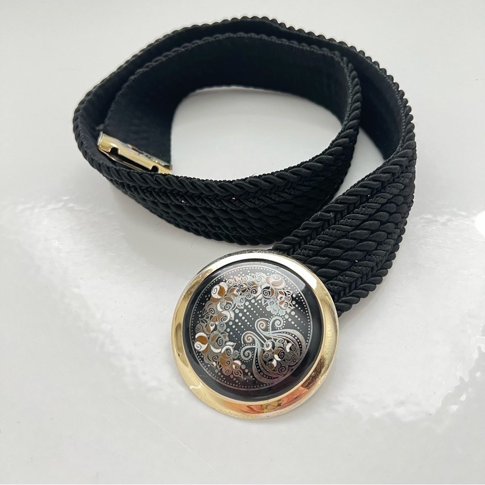 Gutos W Germany 1980s Vintage Art Nouveau waist belt, metal buckle,rope detail